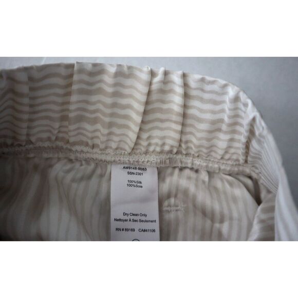 ATM Women's Sz S Beige Striped Pleated Cropped Pants & Sz M Sleeveless Top - Picture 11 of 16